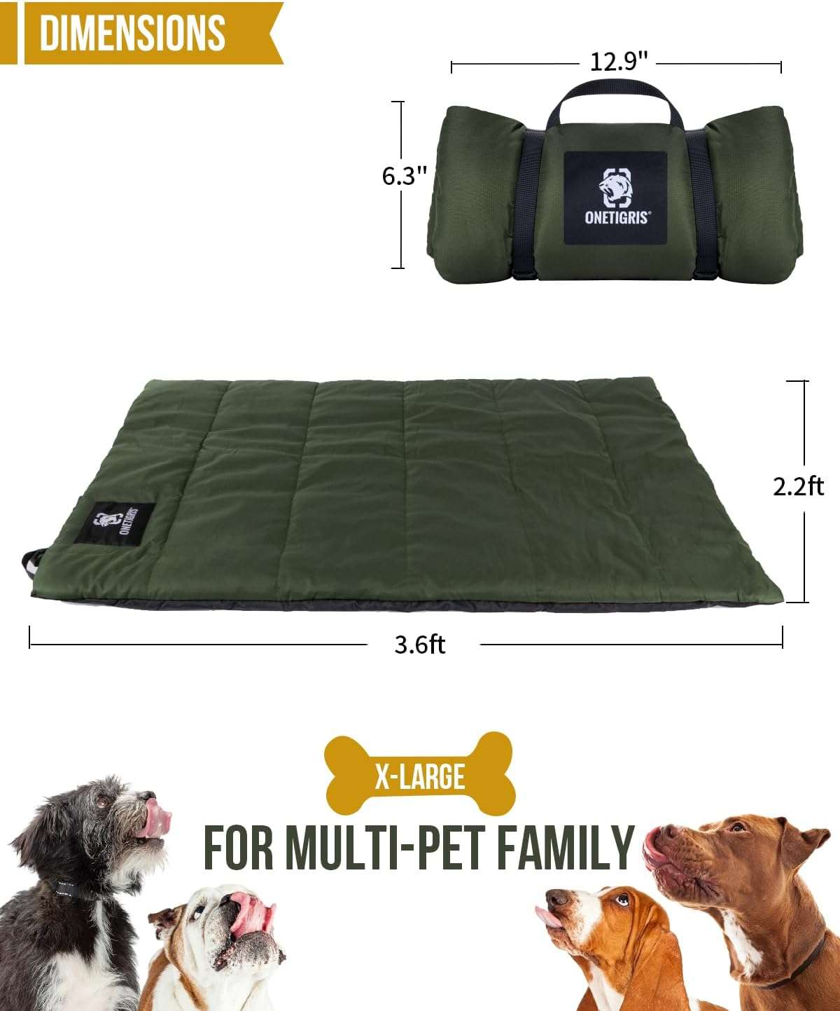 Alfombrilla aislante de 110x67 cm para mascotas. Plegable, resistente al agua y lavable a máquina. Ideal para camping y viajes.