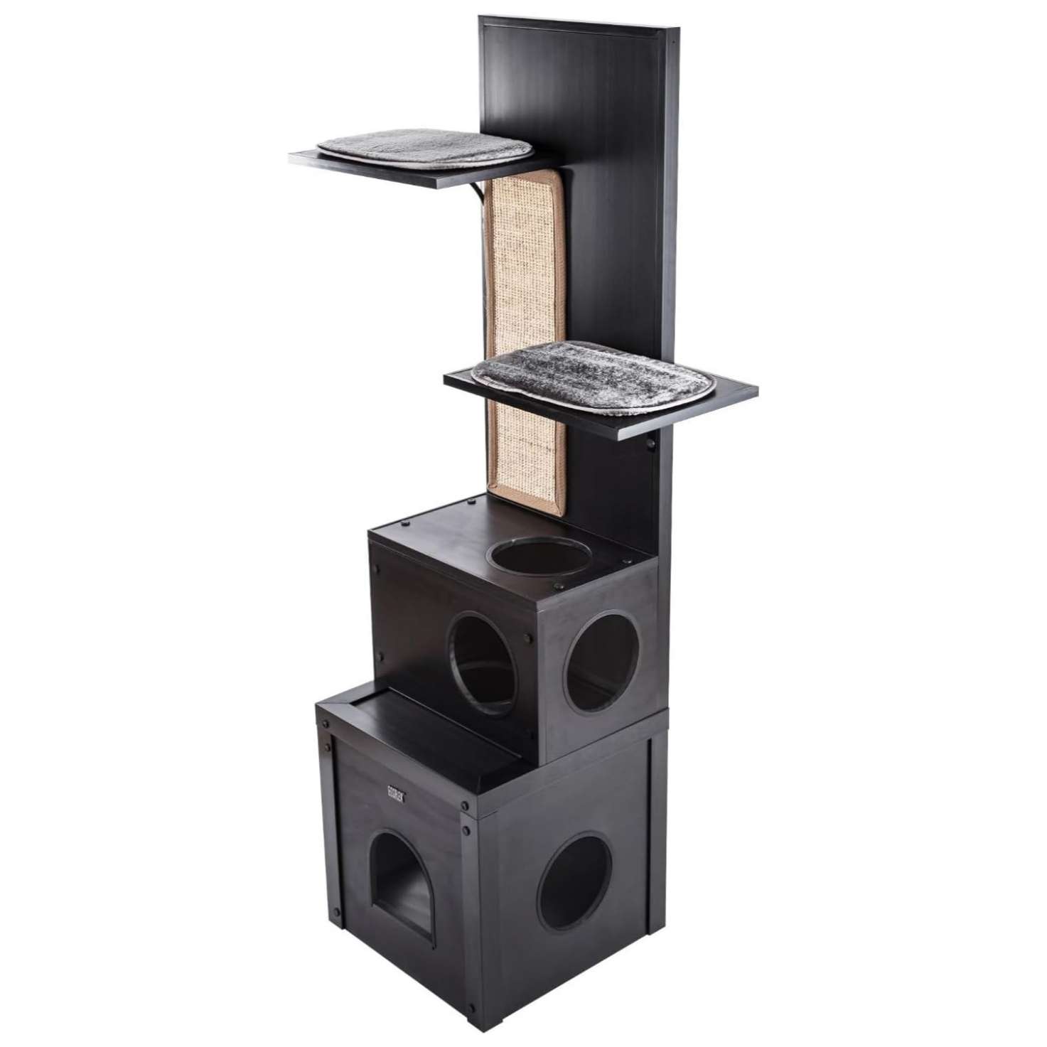 Mueble escalador modular (152x42x42 centimetros) de material Ecoflex. Diseño de cubos, garantia de diez años y rascador de sisal.