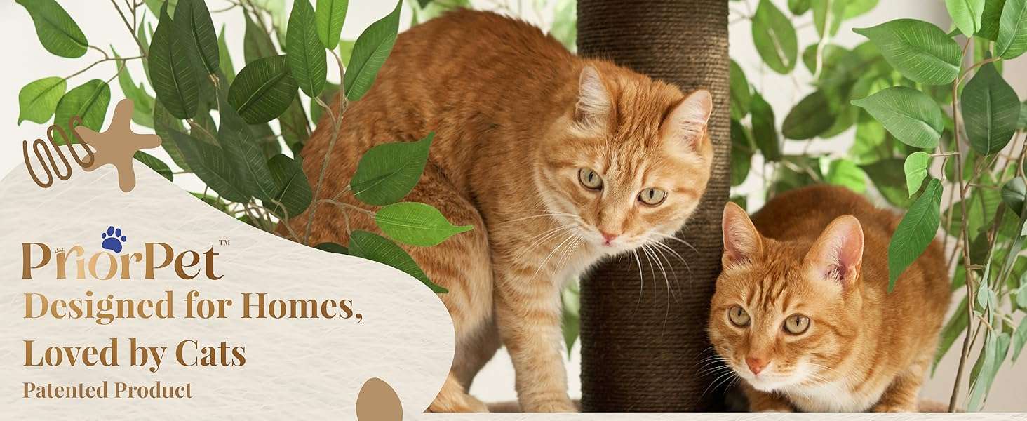 Árbol rascador de gatos grande con diseño de hojas, 160 cm de altura y base 57x57 cm. Estructura de triple estabilidad ideal para gatos activos.