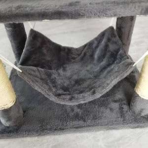 Torre rascador alta de 175 cm con doble cueva, hamaca y postes de sisal para gatos.