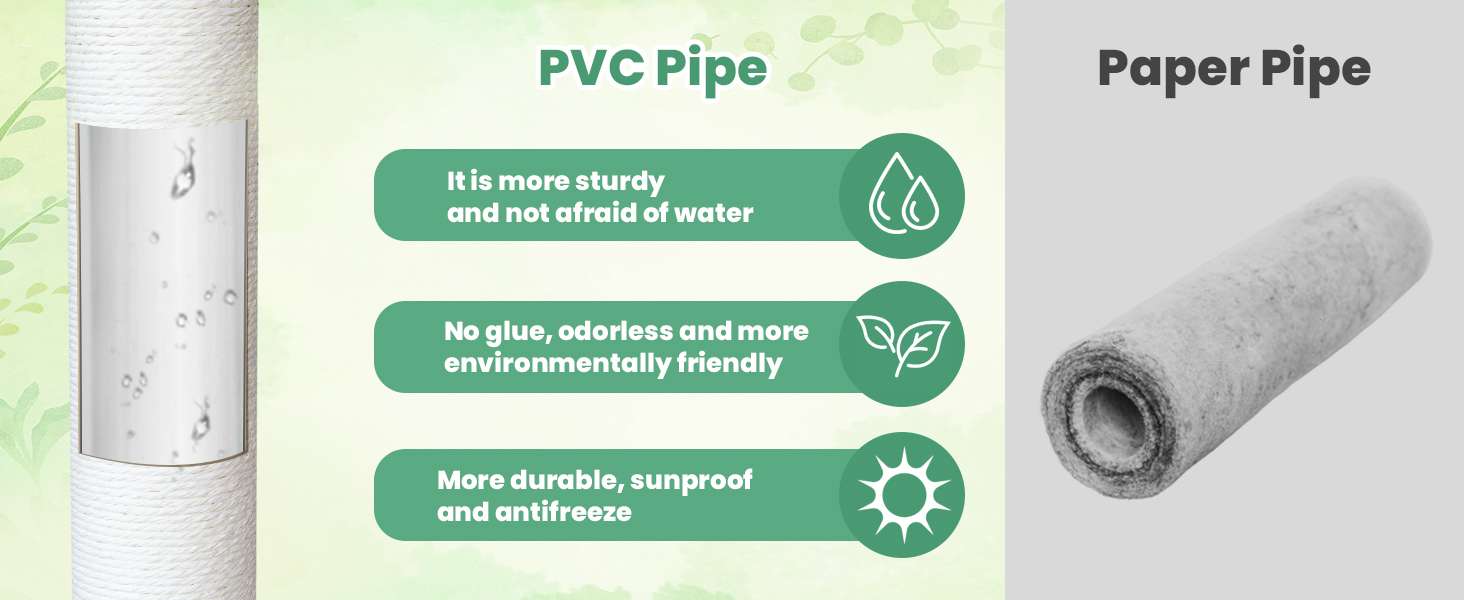 Torre rascador de exterior extra alta (185 centimetros) impermeable con condominio y base pequeña. Accesorios inoxidables para varios gatos.