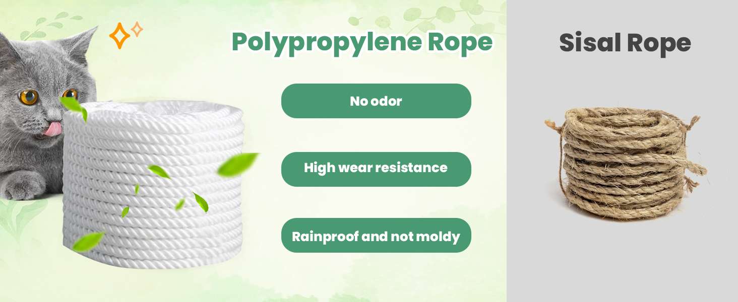 Torre rascador de exterior extra alta (185 centimetros) impermeable con condominio y base pequeña. Accesorios inoxidables para varios gatos.