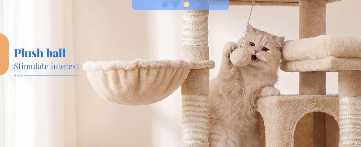 Torre rascador multi-nivel (ciento setenta y cinco centimetros) con triple condominio y doble seguridad para varios gatos.