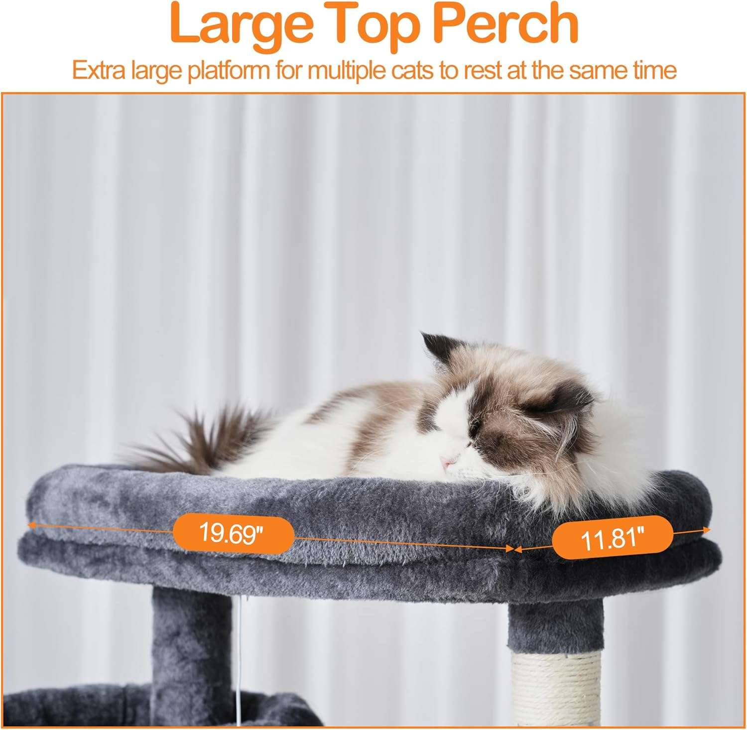 Torre rascador multi nivel de 180 centimetros para gatos con cuevas camas y tabla.