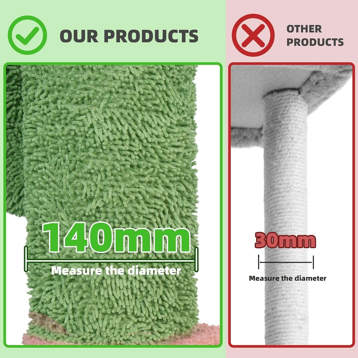 arbol rascador trepador para gatos ajustable de piso a techo color verde con hamaca y postes de sisal ideal para chile