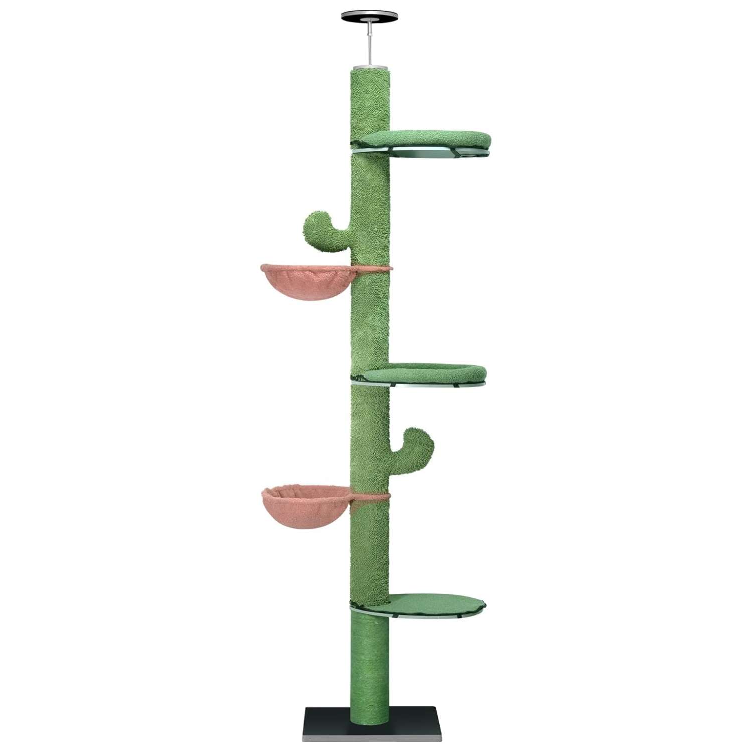 Torre rascador de techo a piso (doscientos treinta y tres centimetros). Altura ajustable, sisal natural y hamaca colgante.