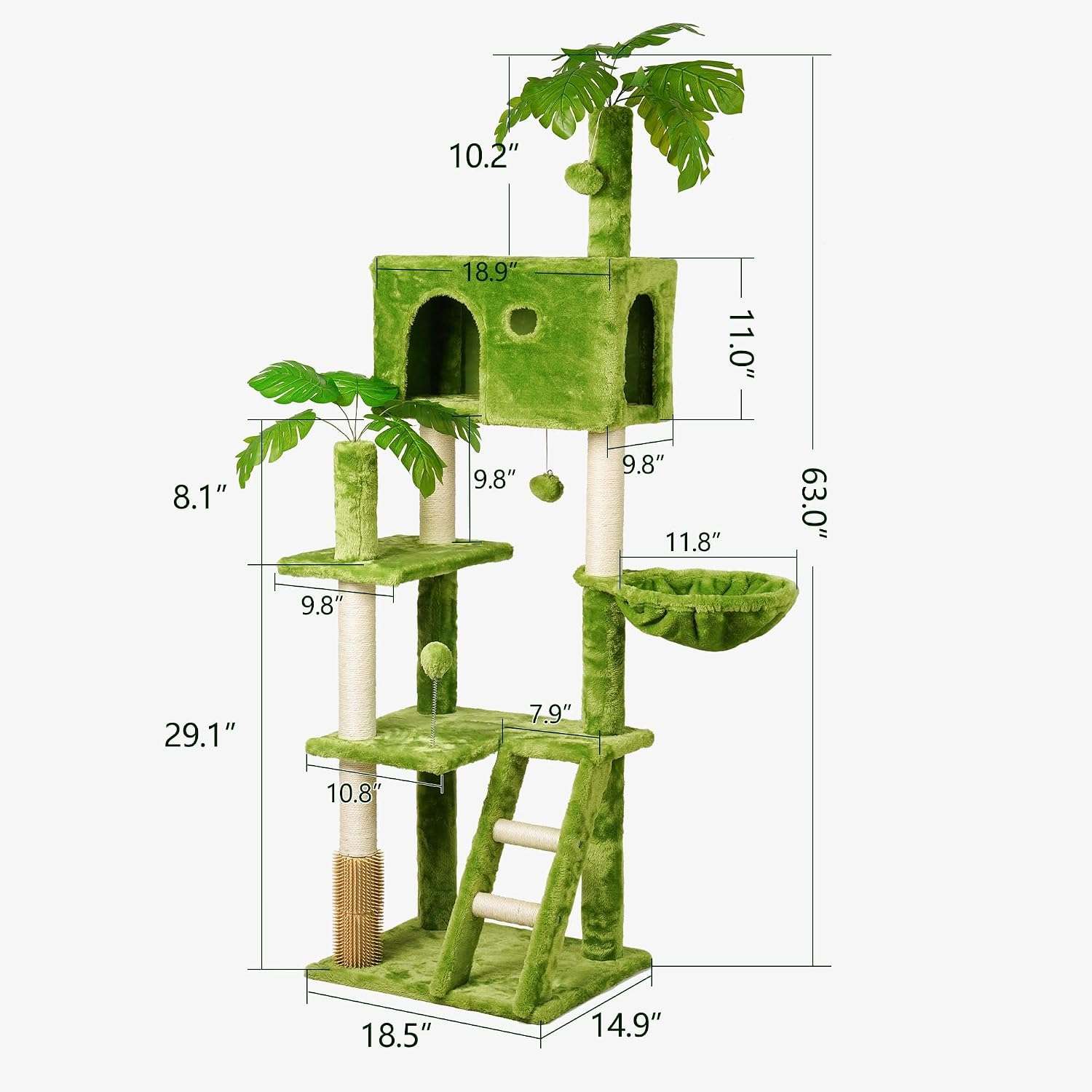 Torre rascador de diseño (ciento sesenta y cinco centimetros). Auto aseo, escalera de escalada y firmeza anti-vuelco.