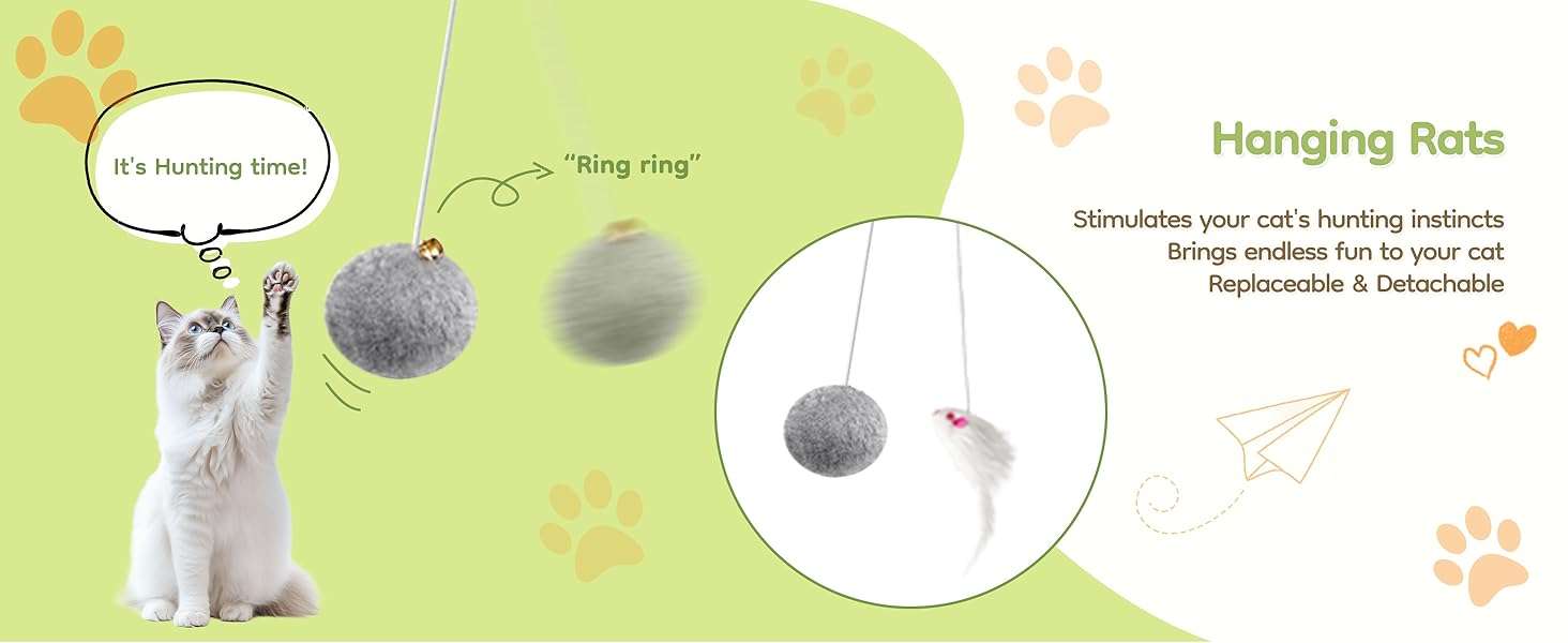 Torre rascador de gran tamaño (ciento ochenta y tres centimetros) con doble condominio. Base firme anti-sacudidas para gatos grandes.