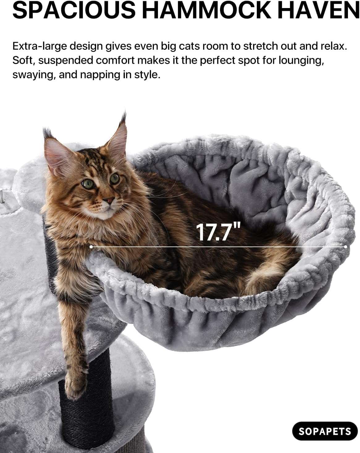 Torre rascador de lujo XL (163 cm) con 11 postes de sisal. Firmeza inquebrantable para gatos Maine Coon o grandes.