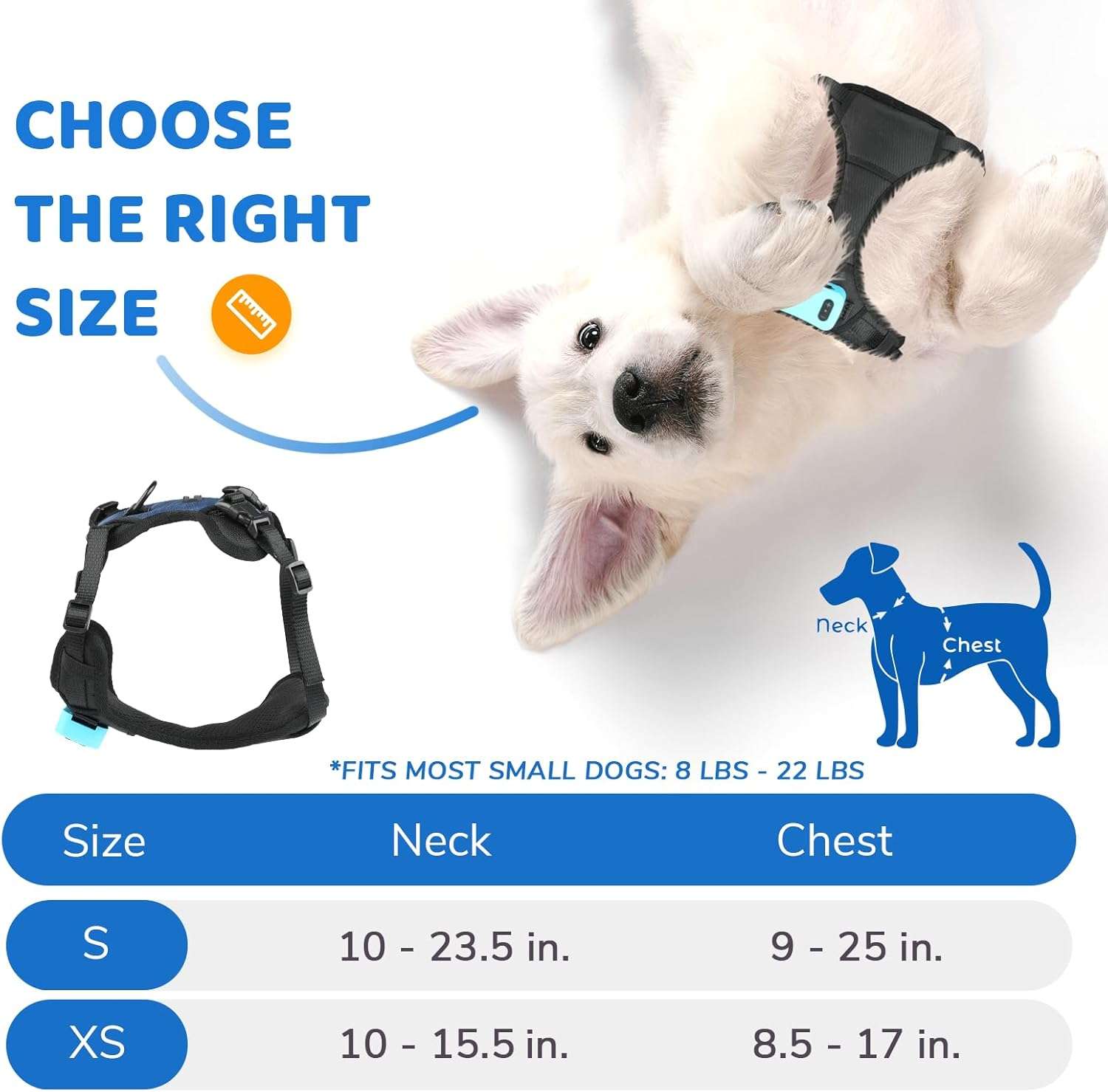 Arnes antiladridos para perros pequeños sin choque con vibracion y argolla de paseo.