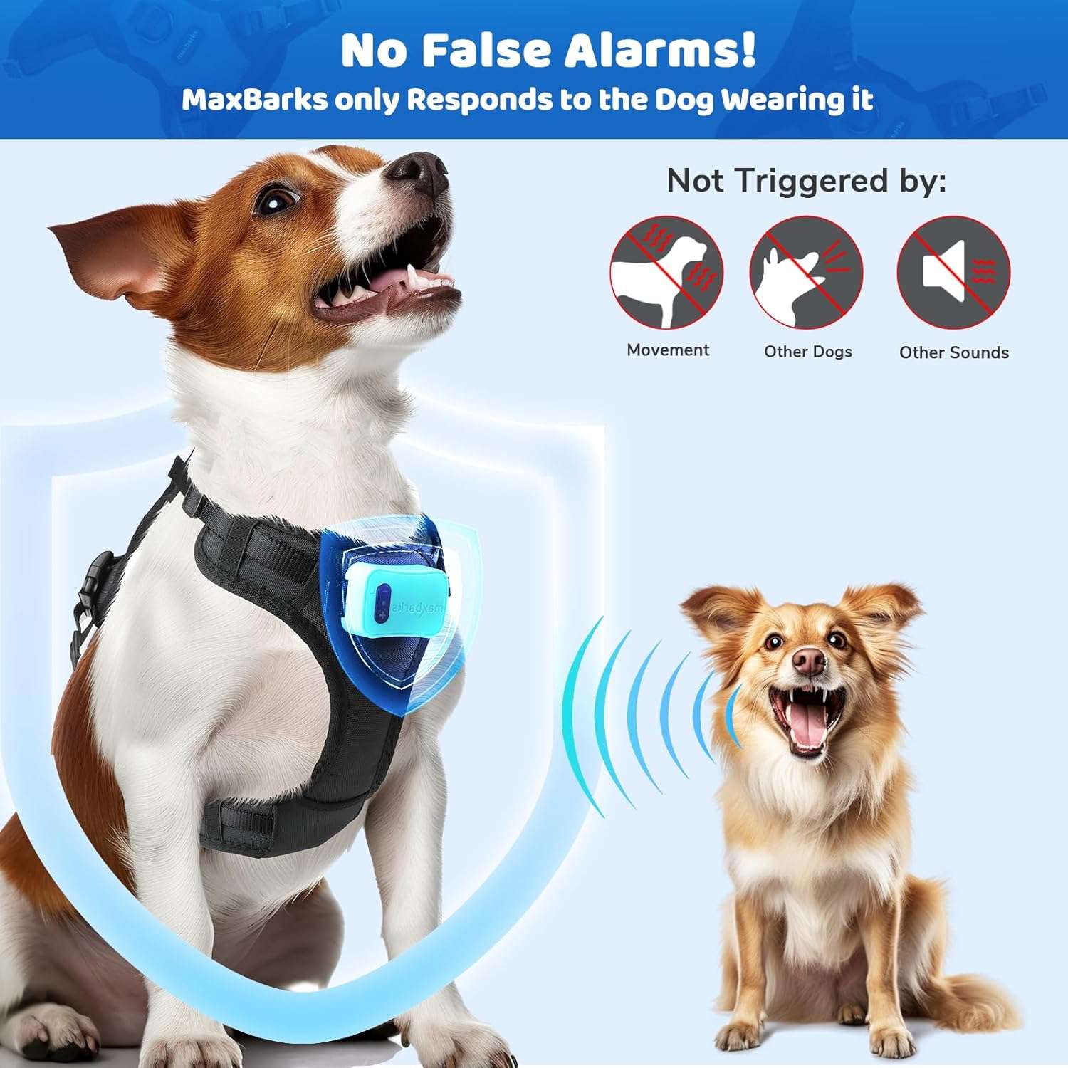 Arnes antiladridos para perros pequeños sin choque con vibracion y argolla de paseo.