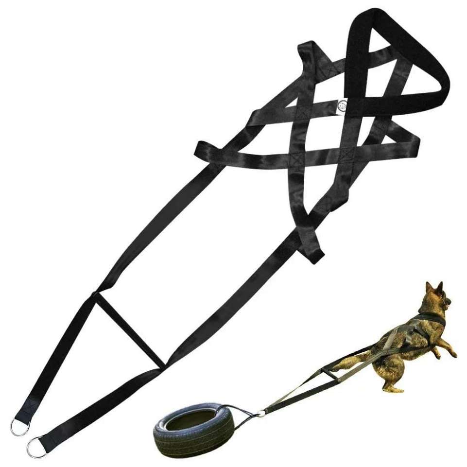 Arnes de tiro y arrastre de peso estilo X-Back para perros grandes. Equipo de entrenamiento acolchado y reforzado para Pitbull y Husky.