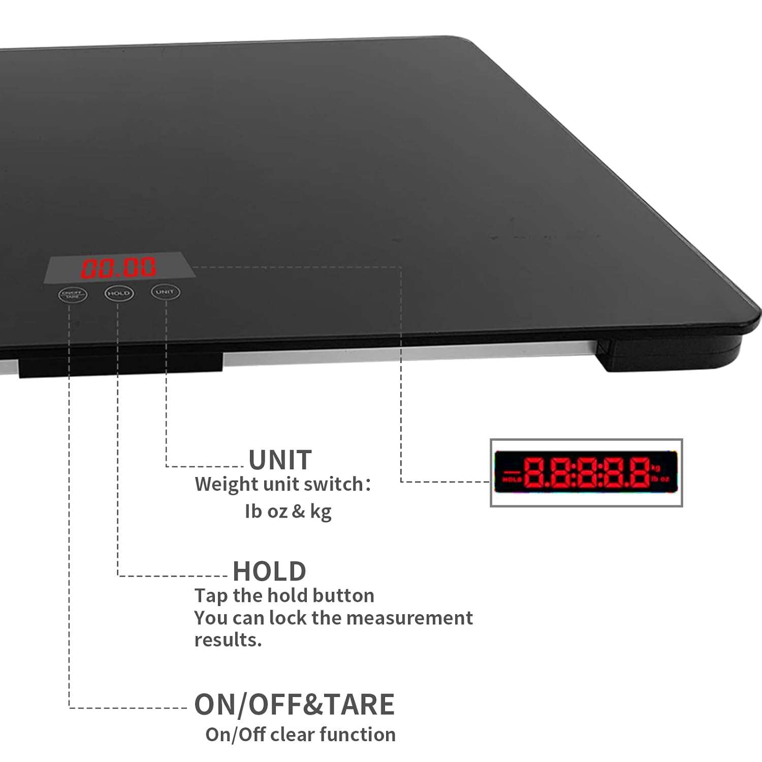 Bascula digital de 100 kilos para perros medianos con superficie antideslizante y funcion hold.