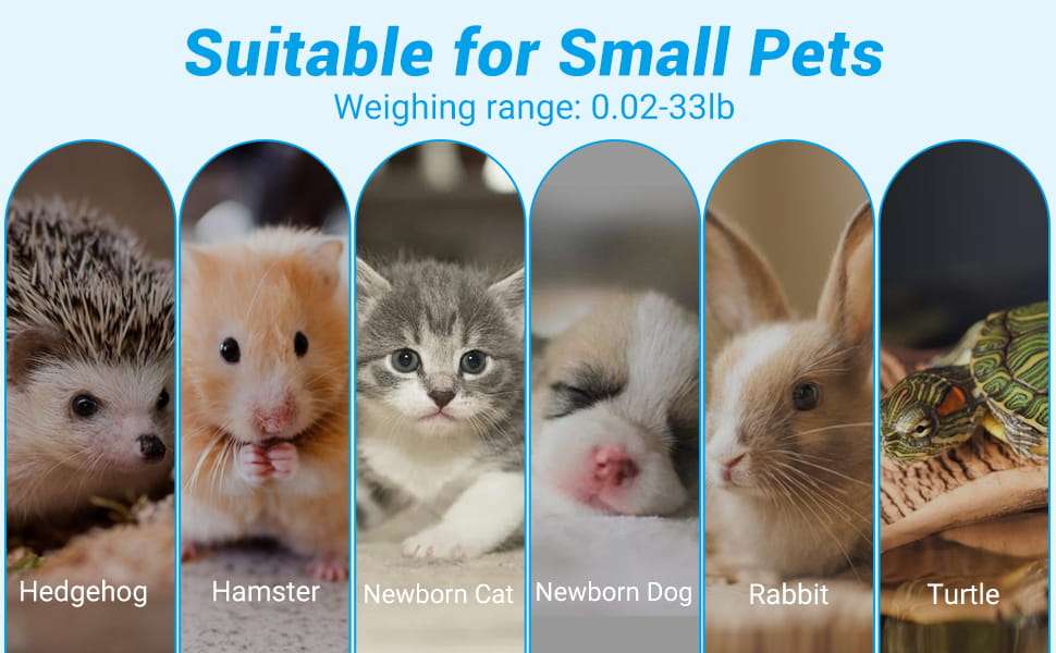 Bascula digital compacta con bandeja para pesar cachorros y gatitos recien nacidos incluye accesorios.
