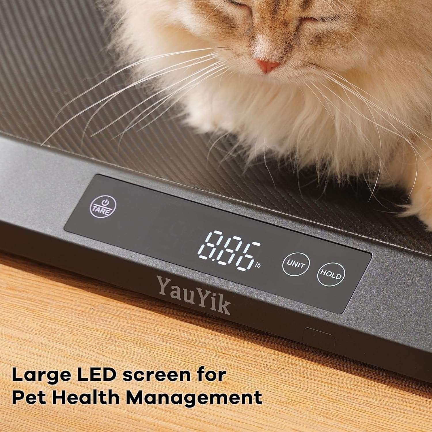 Bascula digital de 40 kilos con forma de nido para mascotas. Incluye cinta metrica, funcion hold y superficie antideslizante.