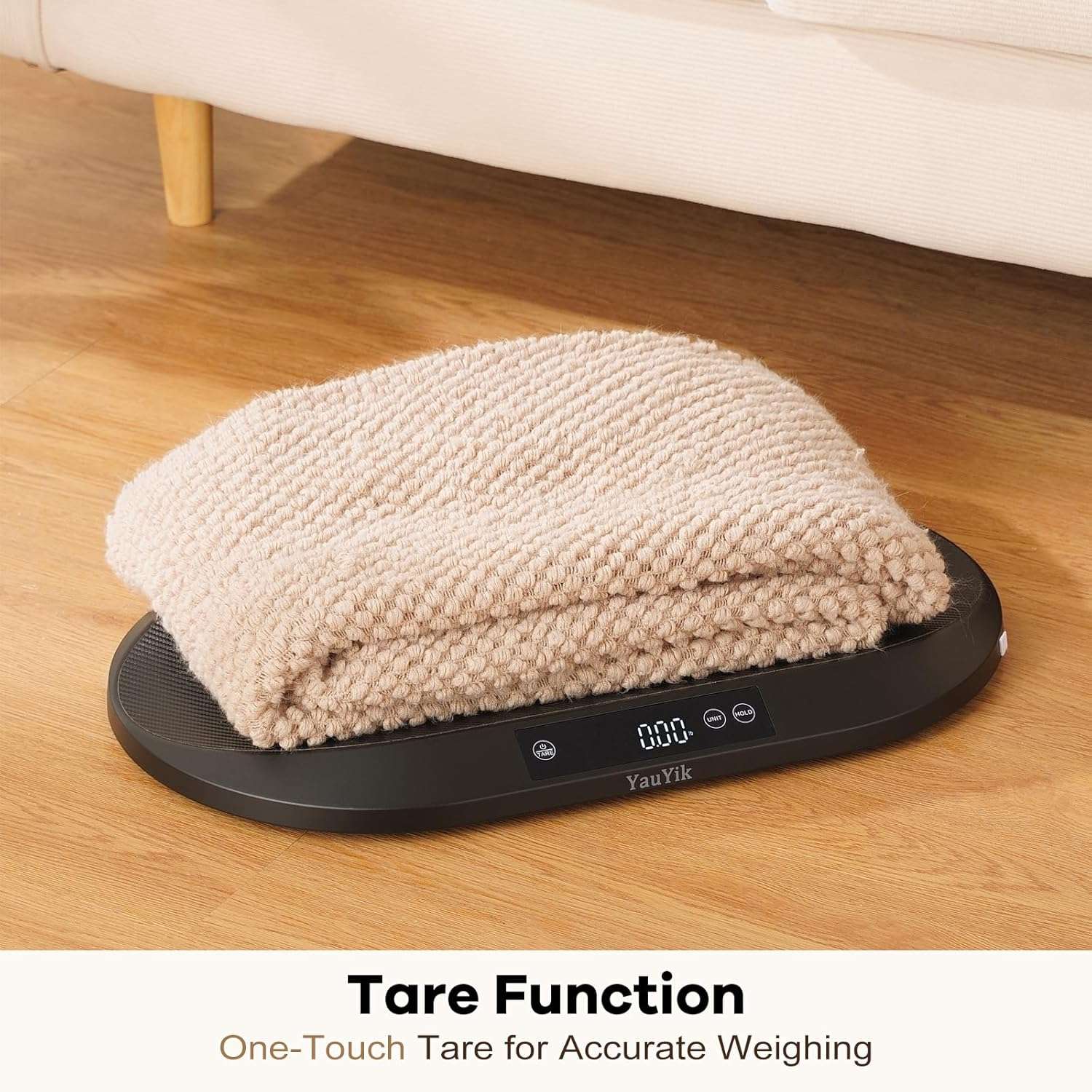 Bascula digital de 40 kilos con forma de nido para mascotas. Incluye cinta metrica, funcion hold y superficie antideslizante.