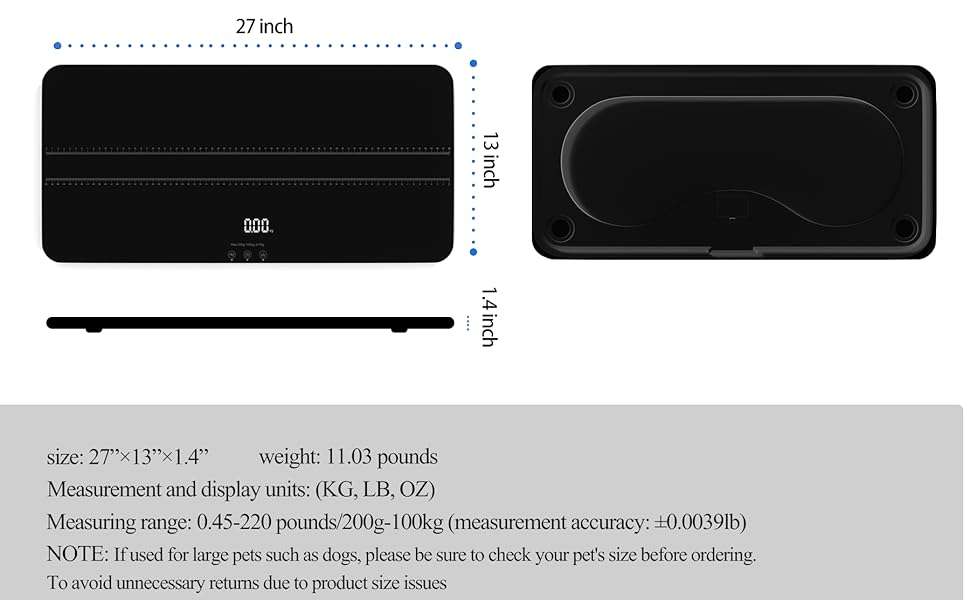 Bascula digital de vidrio templado para mascotas de hasta 100 kilos. Pesa veterinaria recargable para perros medianos y gatos con pantalla LED.
