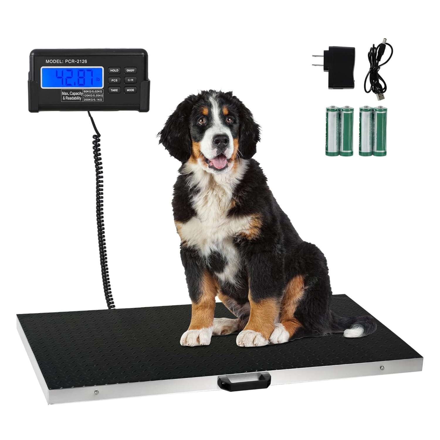 Bascula digital veterinaria extra grande de acero inoxidable para perros grandes y ganado.