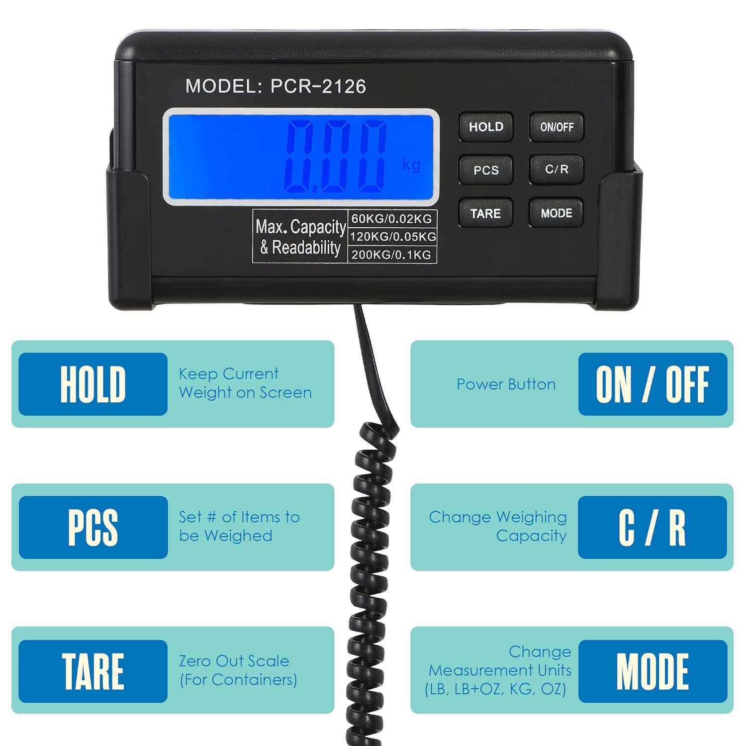 Bascula de plataforma extra grande de acero inoxidable de 103x53 cm. Pesa veterinaria digital para perros grandes y ganado.