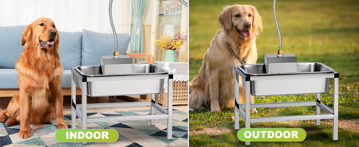 Bebedero automatico elevado de acero inoxidable 11 litros con soporte para perros grandes y conexion a manguera de jardin.
