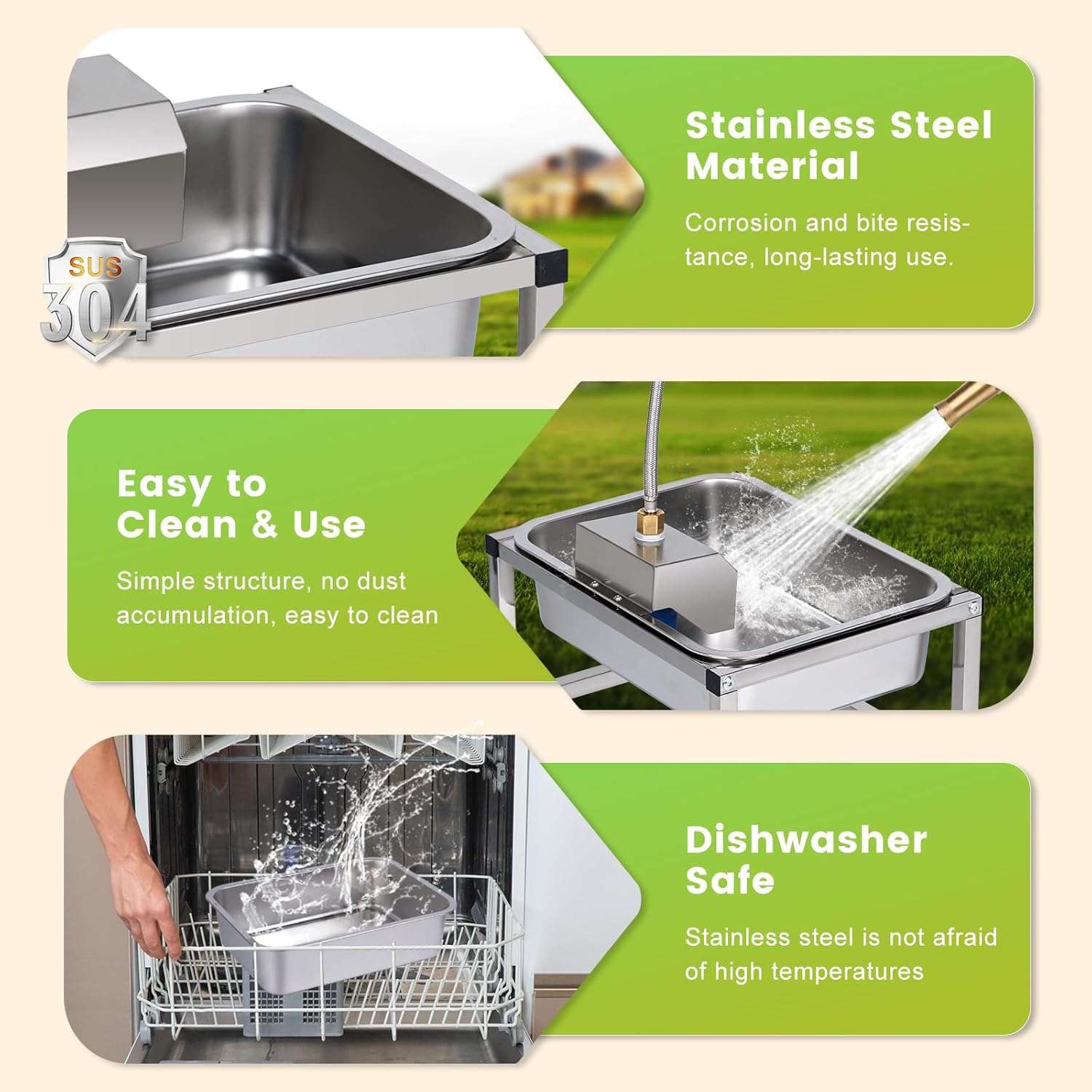 Bebedero automatico elevado de acero inoxidable 11 litros con soporte para perros grandes y conexion a manguera de jardin.