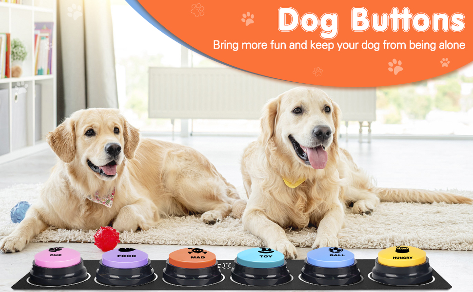Kit de botones de comunicacion grabables para perros con alfombra y pilas. Juguete interactivo para enseñar a hablar a las mascotas.