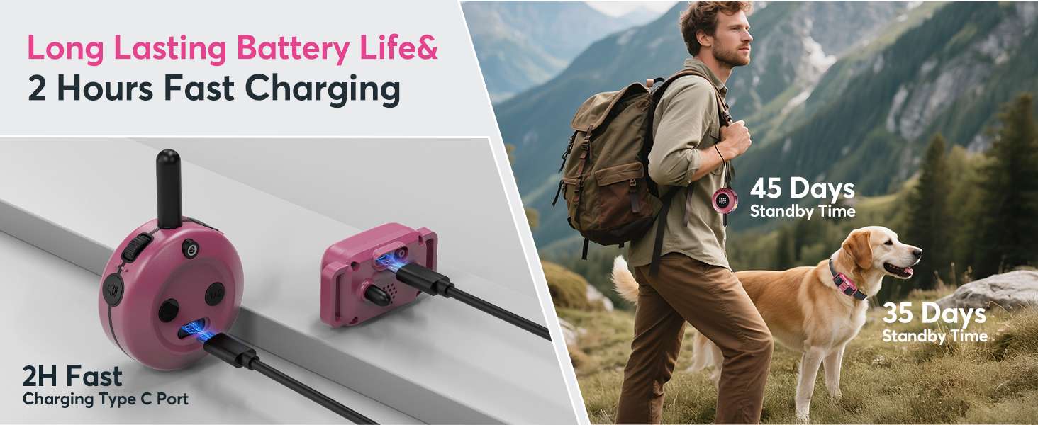 Collar de adiestramiento para perros alcance 1200m impermeable IPX8 con luz LED y vibracion.