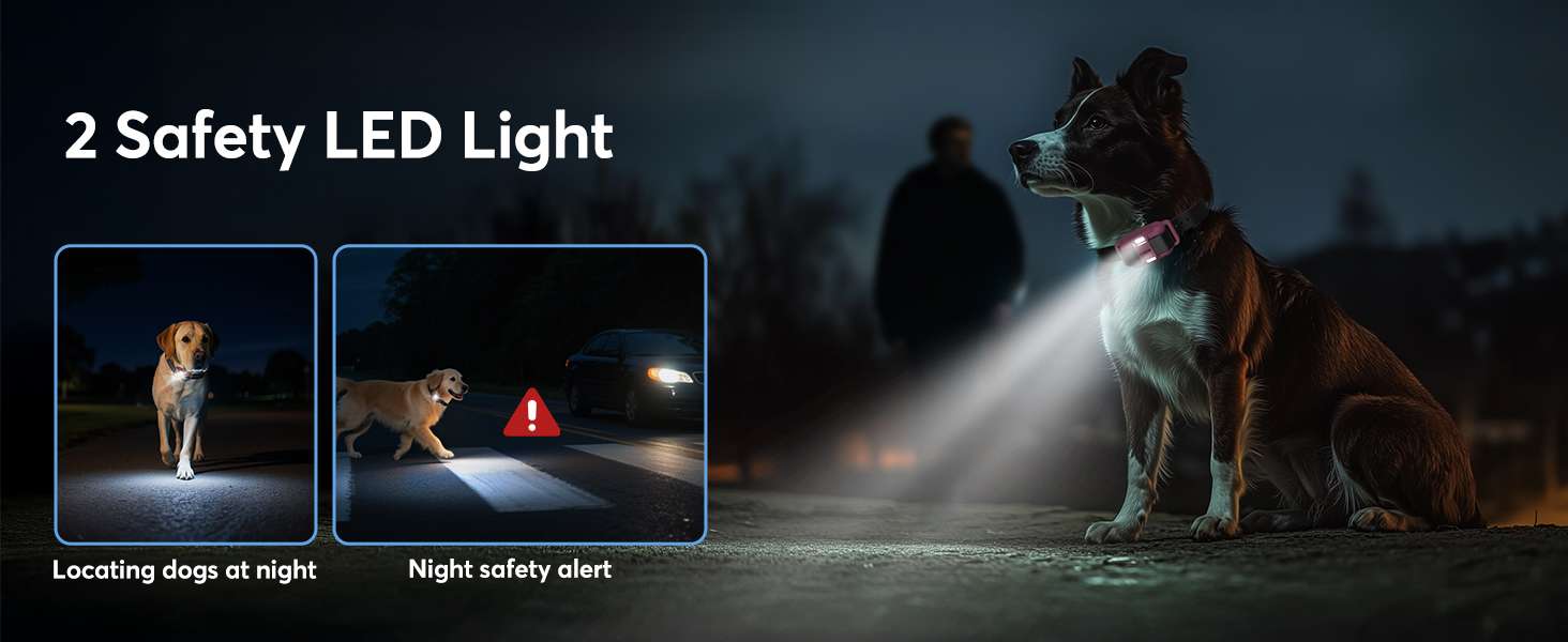 Collar de adiestramiento para perros alcance 1200m impermeable IPX8 con luz LED y vibracion.