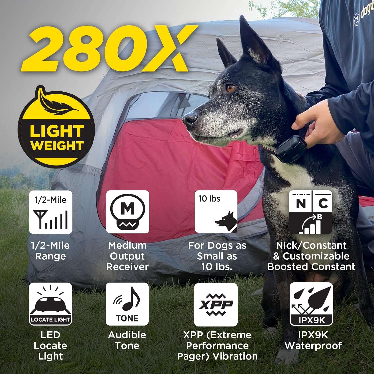 Collar de adiestramiento profesional impermeable para perros con 100 niveles luz LED y vibracion.