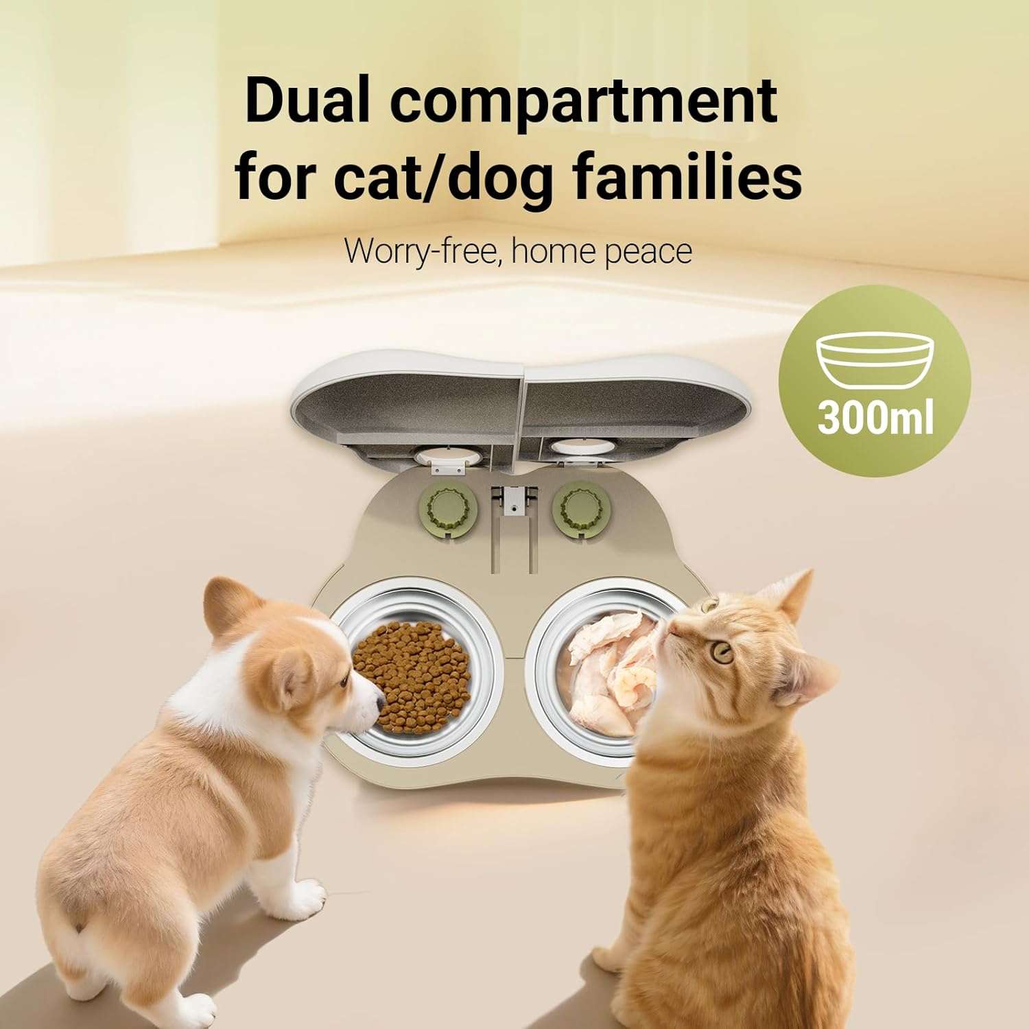 Organiza la alimentacion de tu mascota con este comedero de 48 horas. Incluye platos de acero inoxidable y pack de hielo para conservar la frescura de sobres y raciones secas.