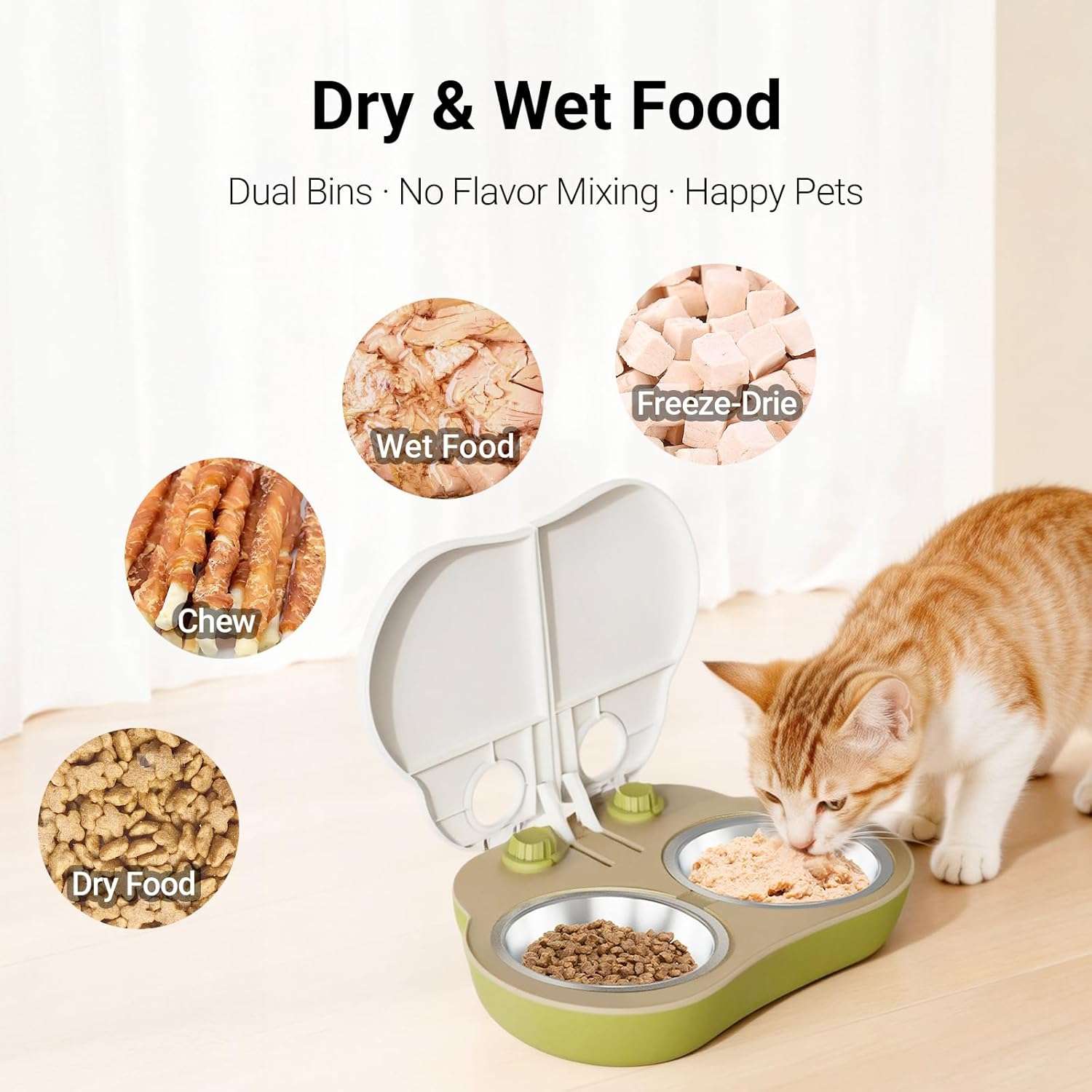 Organiza la alimentacion de tu mascota con este comedero de 48 horas. Incluye platos de acero inoxidable y pack de hielo para conservar la frescura de sobres y raciones secas.