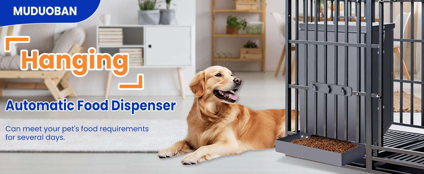Comedero automático de metal galvanizado para colgar en jaula de perros capacidad 7.7 kilos.