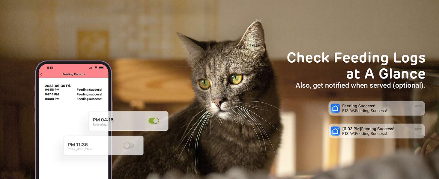 Comedero inteligente programable blanco con 6 platos de acero inoxidable conexion WiFi y packs de hielo para comida humeda y seca capacidad 1.4 kg.