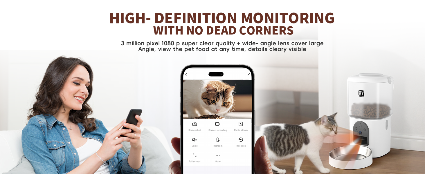 Kit de 2 kg y 2.5L con WiFi 5G y camara HD. Programacion por app, audio en tiempo real y filtracion de agua superior para la salud de gatos y perros pequeños.