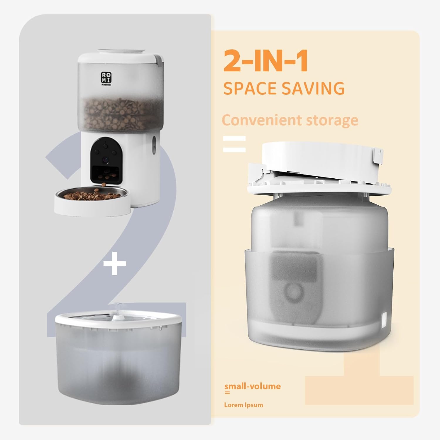 Kit de 2 kg y 2.5L con WiFi 5G y camara HD. Programacion por app, audio en tiempo real y filtracion de agua superior para la salud de gatos y perros pequeños.