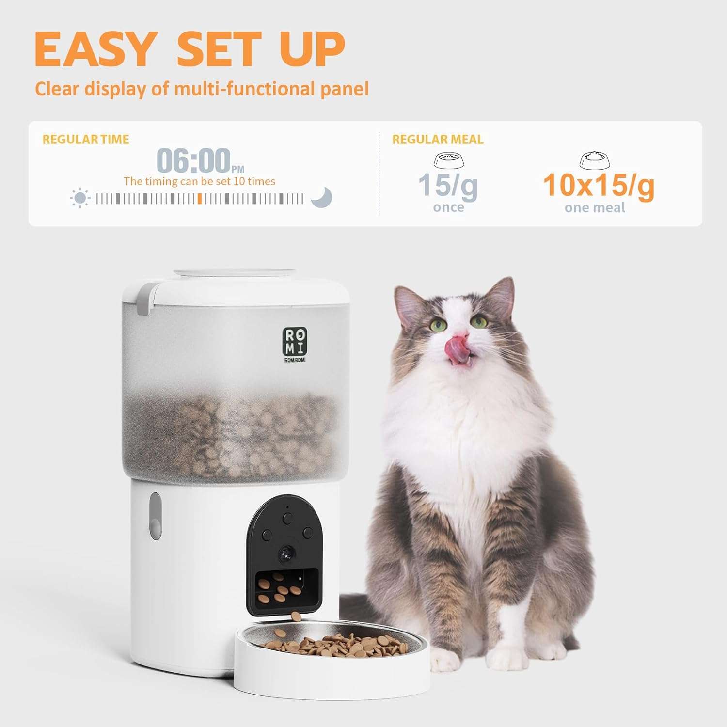 Kit de 2 kg y 2.5L con WiFi 5G y camara HD. Programacion por app, audio en tiempo real y filtracion de agua superior para la salud de gatos y perros pequeños.