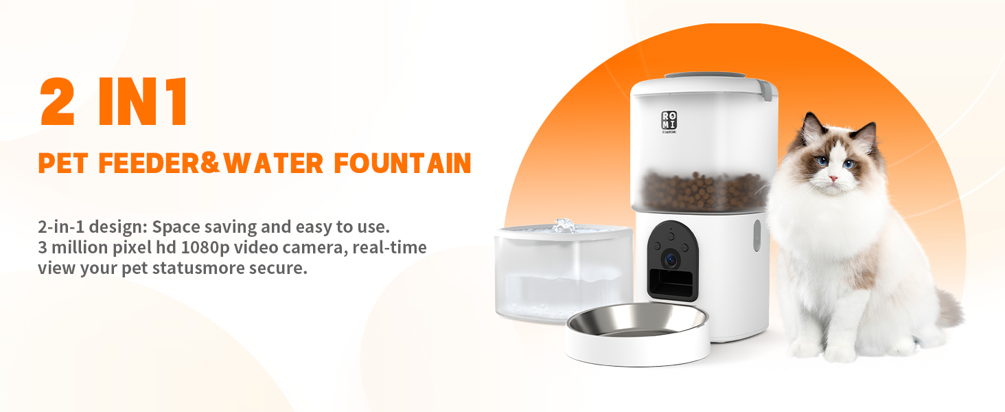 Kit de 2 kg y 2.5L con WiFi 5G y camara HD. Programacion por app, audio en tiempo real y filtracion de agua superior para la salud de gatos y perros pequeños.