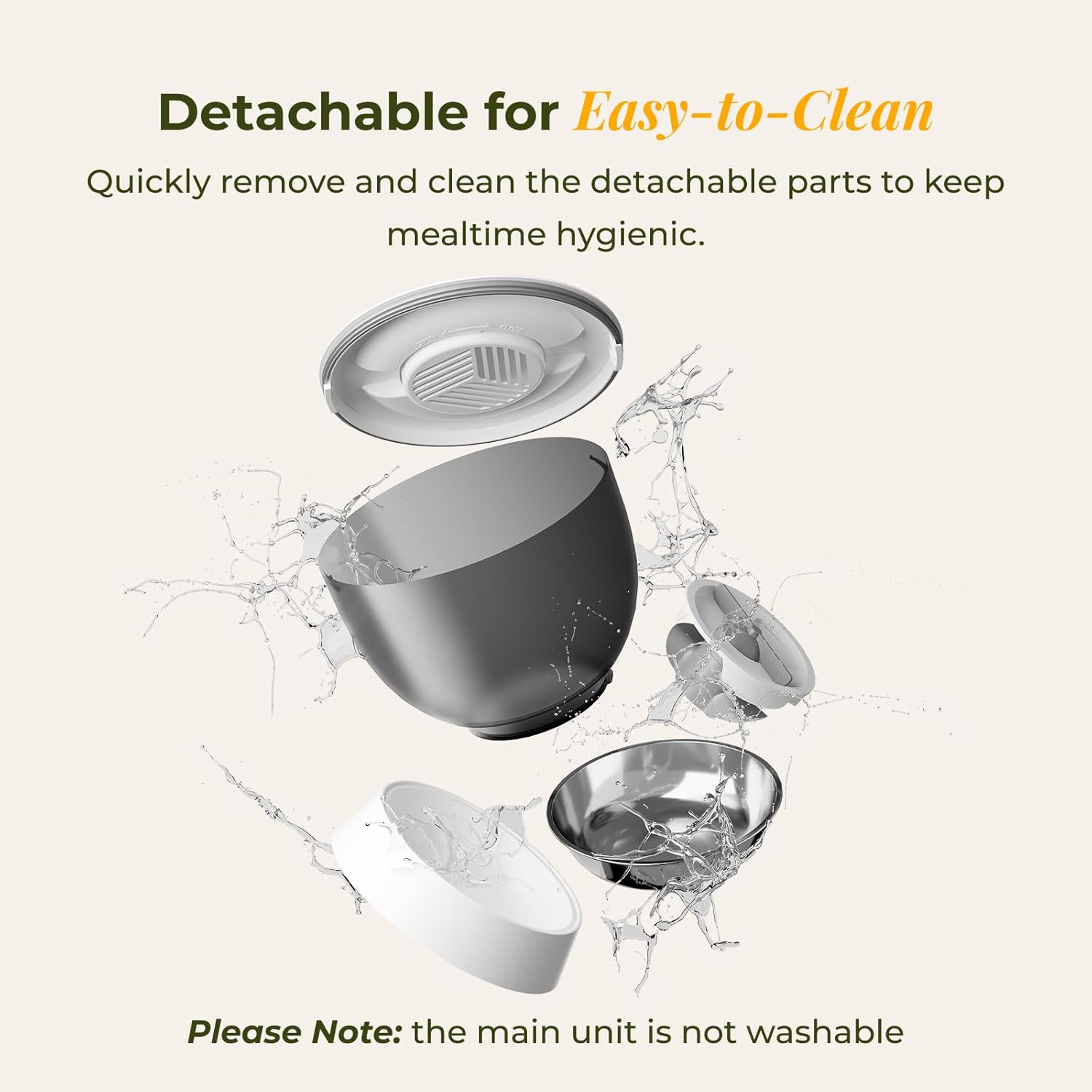 Comedero inteligente blanco con camara 2K gran angular plato de acero inoxidable y conexion WiFi 5G capacidad 2 kg para mascotas.