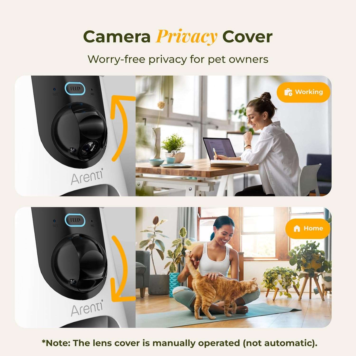 Comedero inteligente blanco con camara 2K gran angular plato de acero inoxidable y conexion WiFi 5G capacidad 2 kg para mascotas.