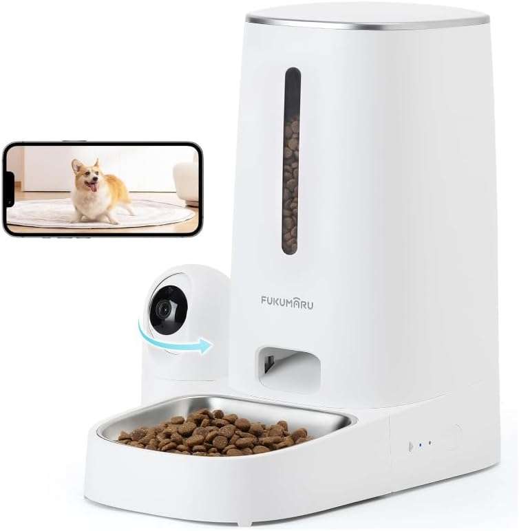 Comedero de 2 kg con camara giratoria HD y WiFi 5G. Monitorea a tu mascota, habla con ella en tiempo real y programa porciones exactas desde tu celular con total seguridad.