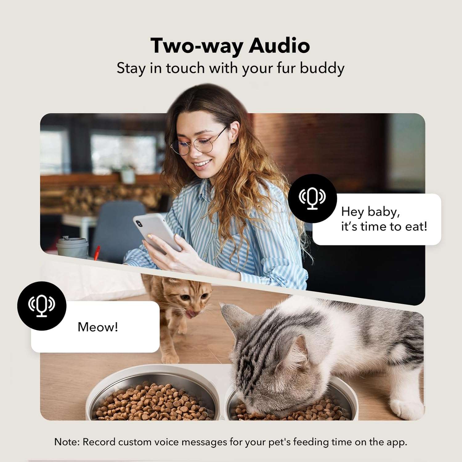 Comedero Automatico WiFi 5G con Camara HD 1080P Inteligente 2.3 kg para Gatos y Perros - Imagen 7