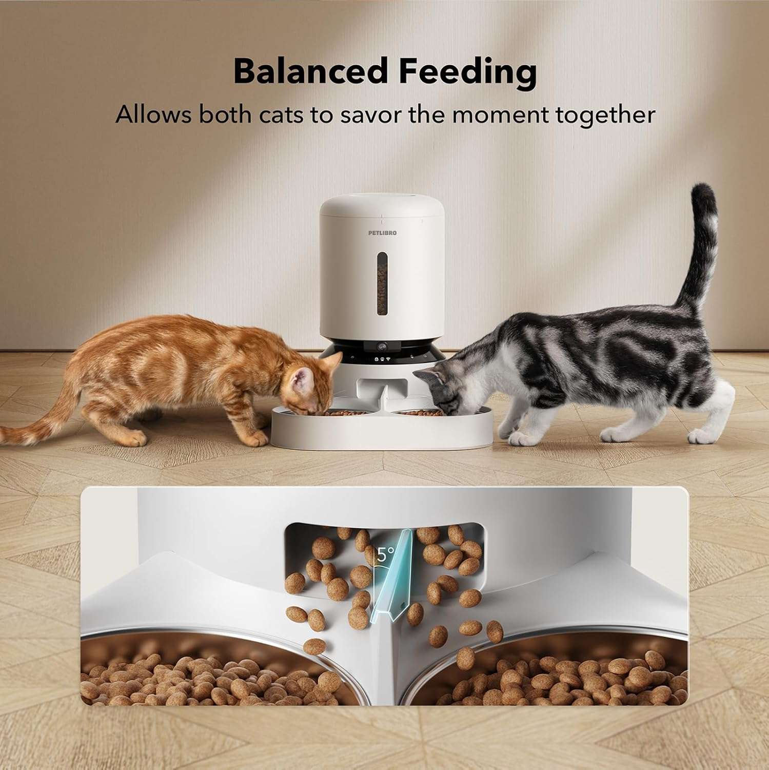 Comedero Automatico WiFi 5G con Camara HD 1080P Inteligente 2.3 kg para Gatos y Perros - Imagen 4