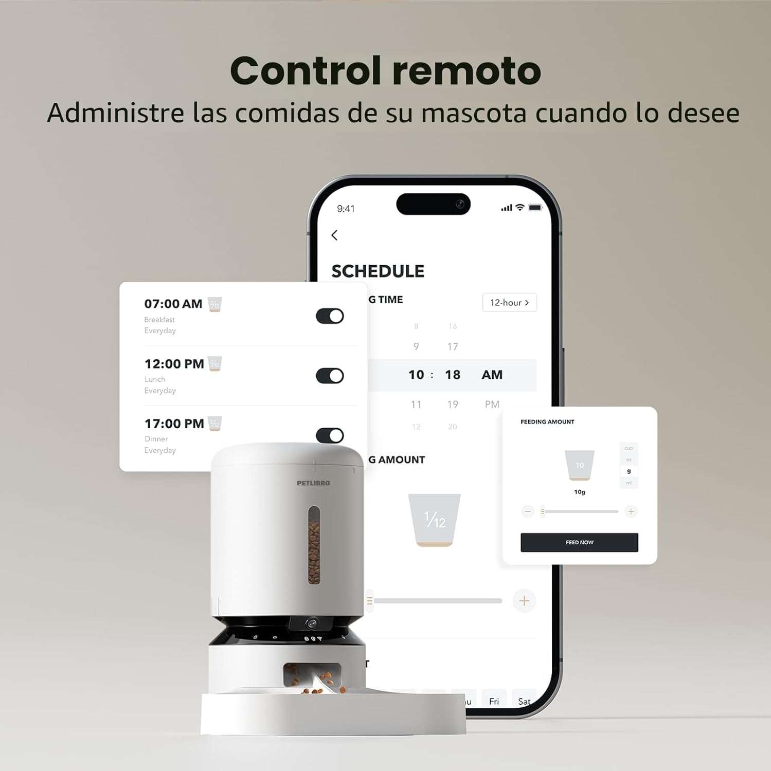 Comedero Automatico WiFi 5G con Camara HD 1080P Inteligente 2.3 kg para Gatos y Perros - Imagen 3