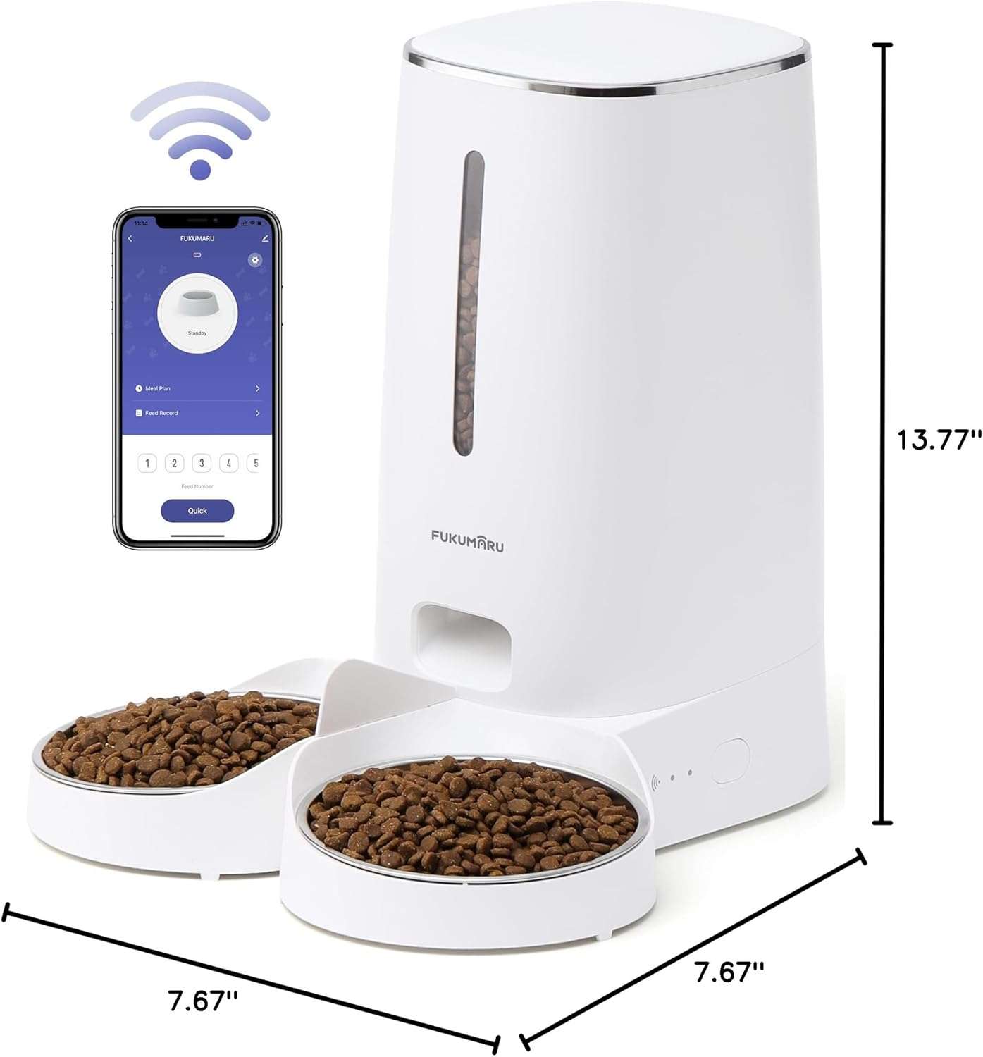 Comedero Automatico WiFi para 2 Gatos Doble Plato Acero Inoxidable de 2 kg - Imagen 10