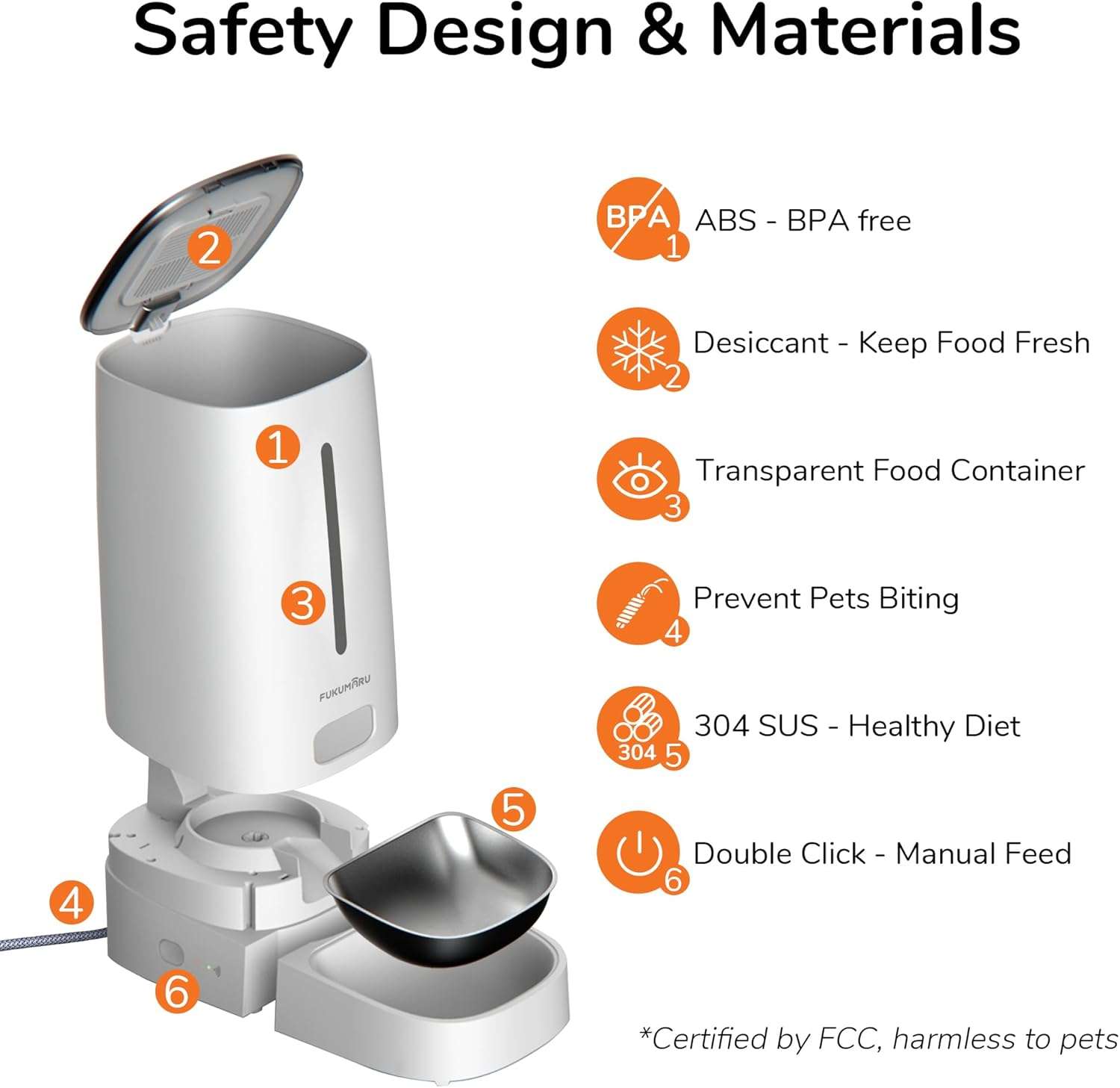 Comedero inteligente blanco para dos gatos con platos de acero inoxidable 304 capacidad 2 kg y conexion WiFi compatible con Smartlife.
