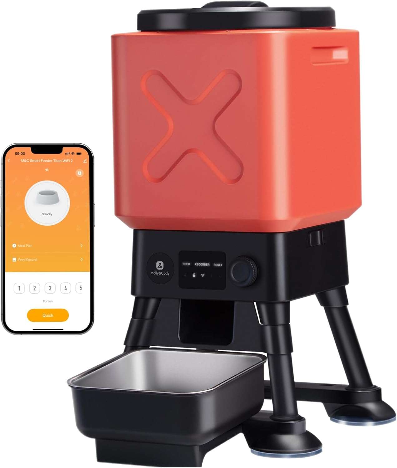 Comedero Automatico WiFi para Perros Grandes 6 kg con Control por App y Sistema Antibloqueo