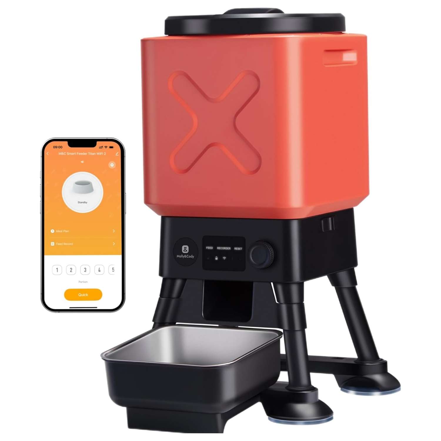 Comedero Automatico WiFi para Perros Grandes 6 kg con Control por App y Sistema Antibloqueo