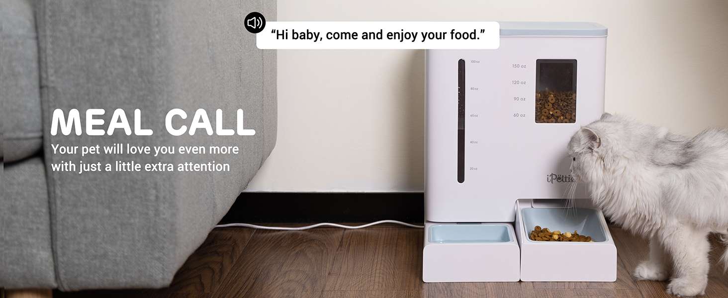 Combo de 2.2 kg de comida y 3.6 L de agua. Control por app, sistema anti-atascos y proteccion contra humedad. Ideal para asegurar la nutricion de su mascota de forma remota.