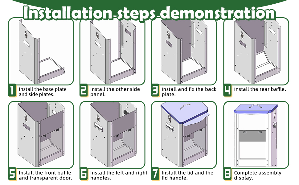 Comedero automatico por gravedad de acero galvanizado para perros grandes con puerta transparente y capacidad 11kg.