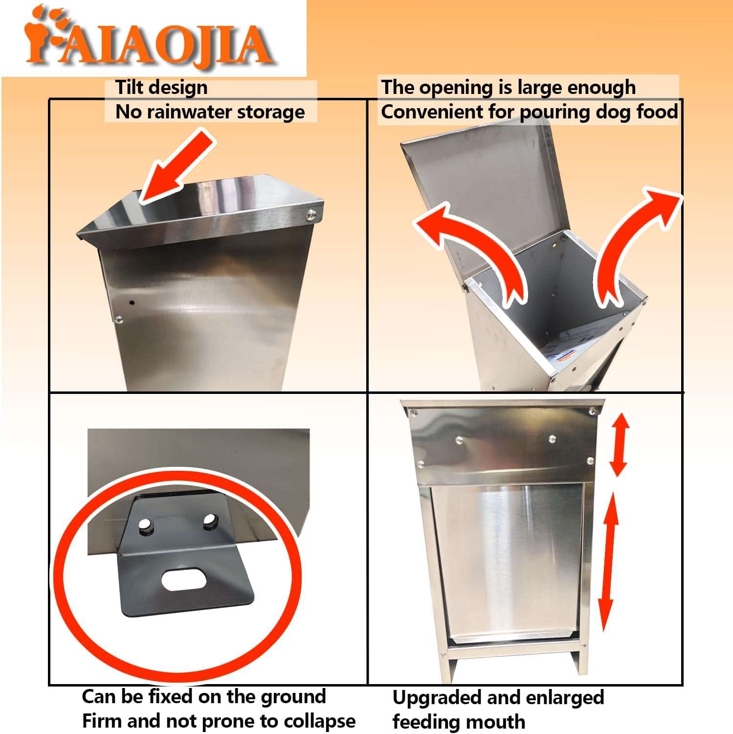 Comedero Automatico por Gravedad de Acero Inoxidable para Perros Grandes 11 kg y 23 kg - Imagen 3